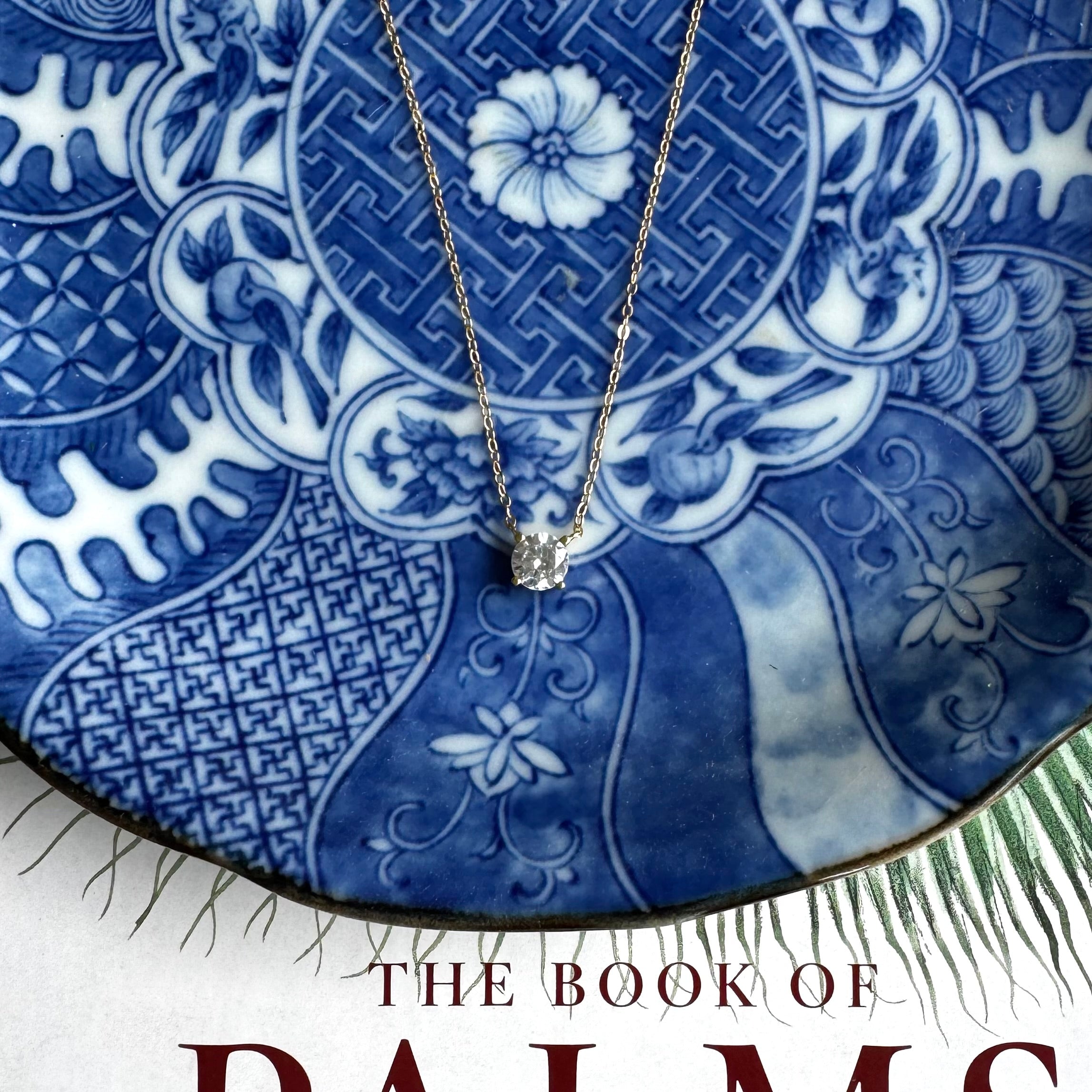 Gold Round Solitaire Necklace