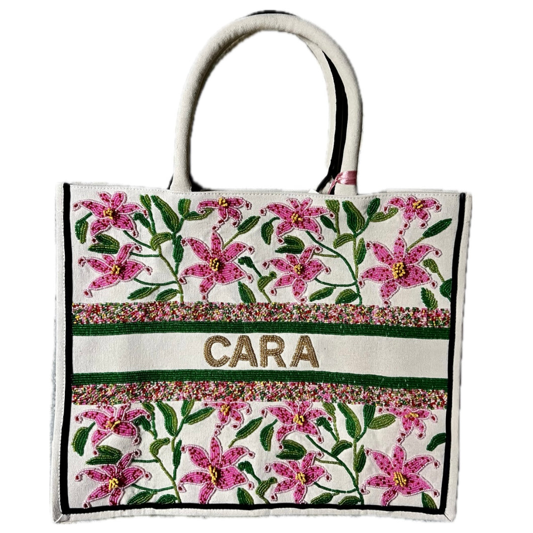 Tropical Floral Personalized Tote