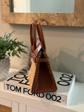 Load image into Gallery viewer, Straw &amp; Leather Picnic Bag (Available in 2 Sizes)