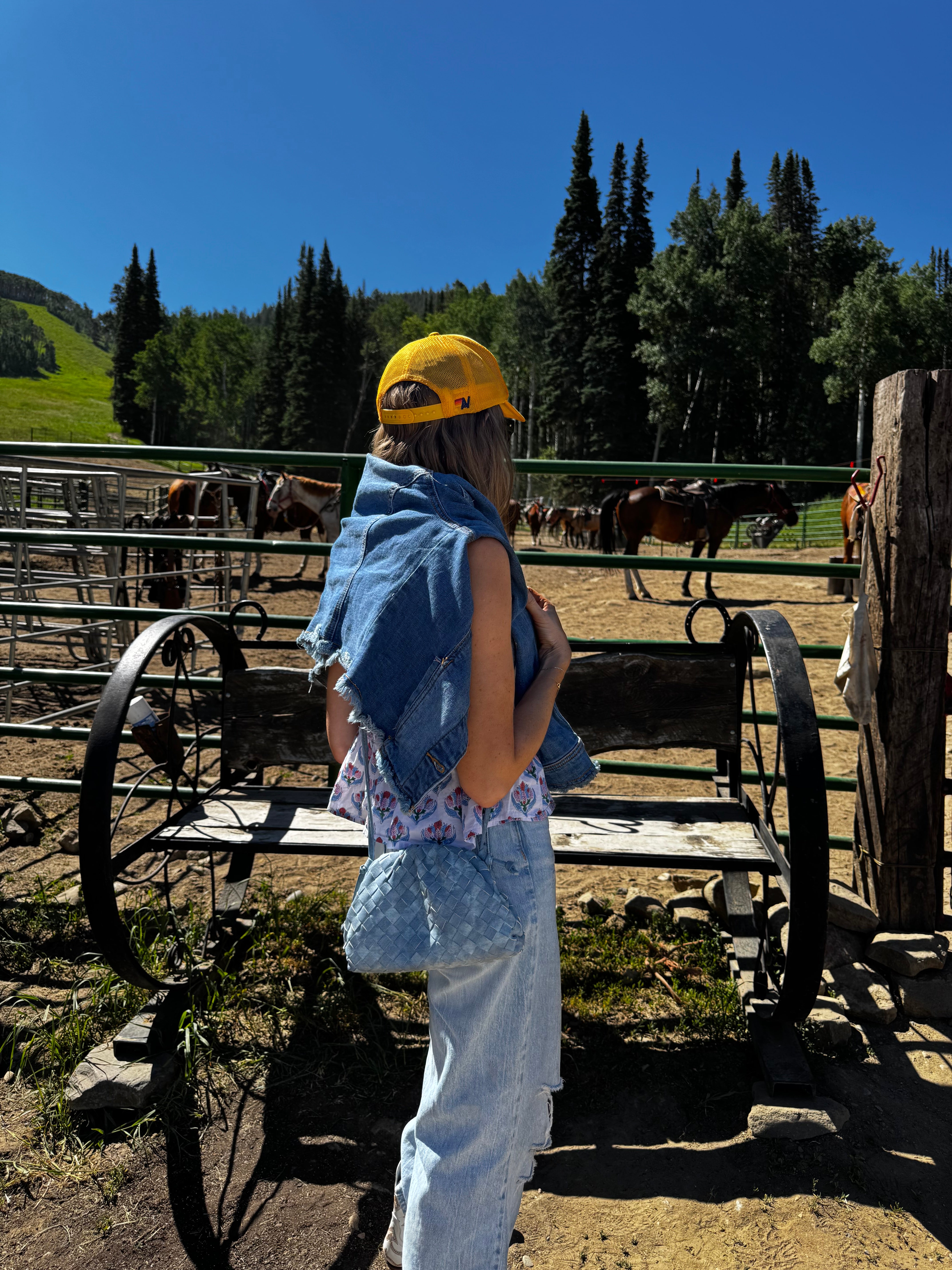 Mia Quilted Denim Cloud Crossbody Clutch