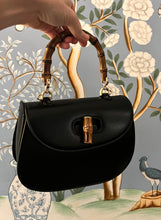 Load image into Gallery viewer, Black Bamboo Handle Crossbody/Clutch