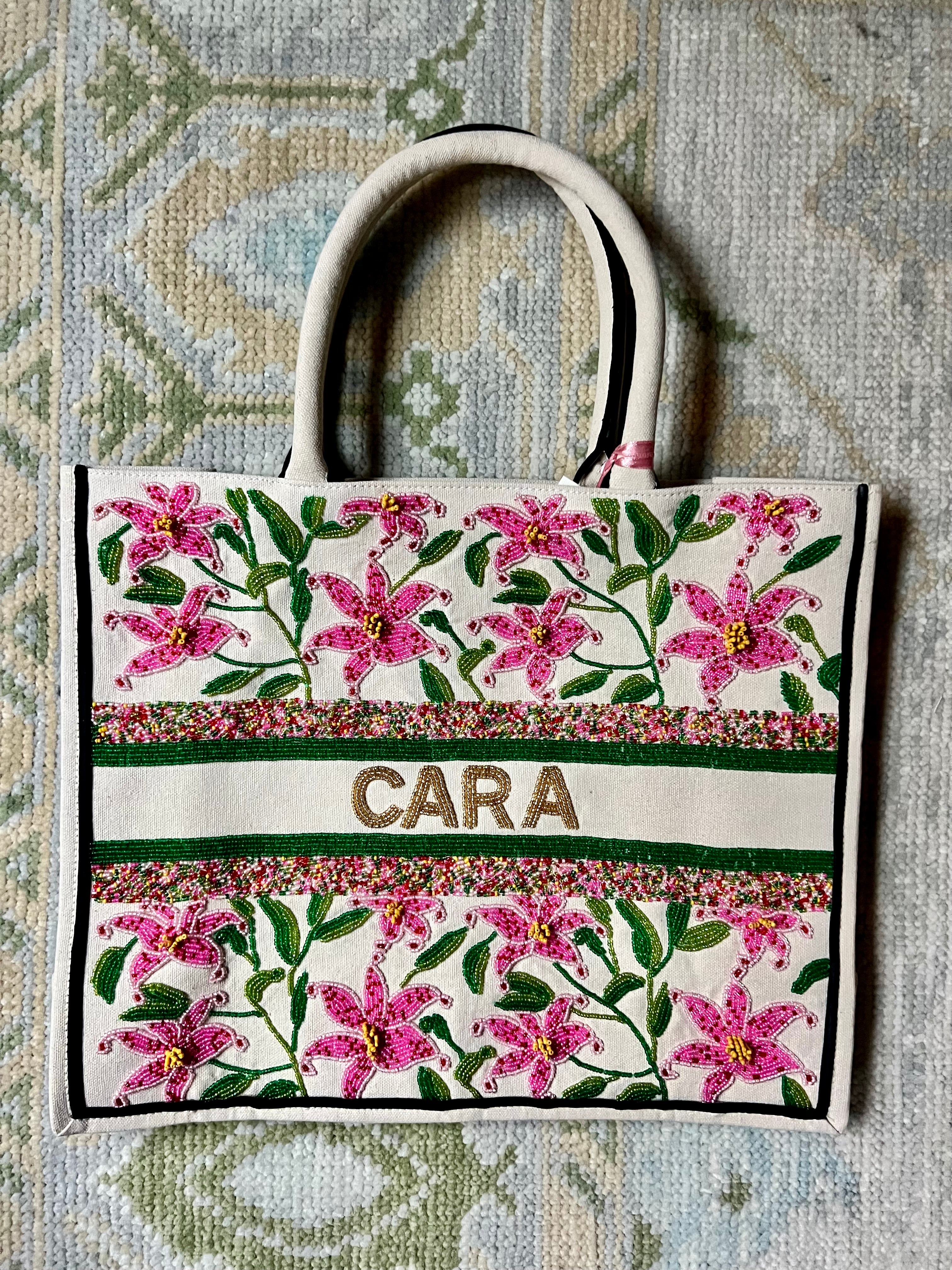 Tropical Floral Personalized Tote