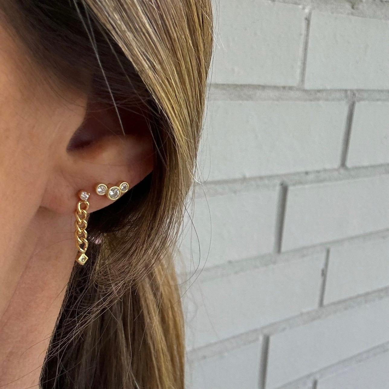 Small Curb Chain Drop Earrings