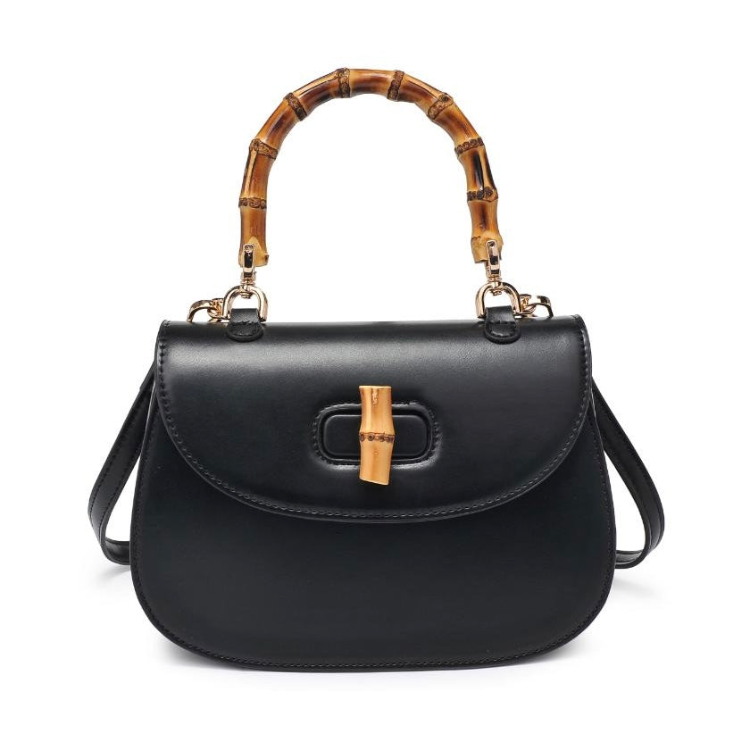 Harper Black Bamboo Handle Crossbody/Clutch