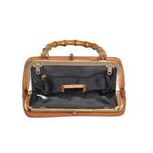 Load image into Gallery viewer, Tan Tillie Bamboo Handle Clutch Bag