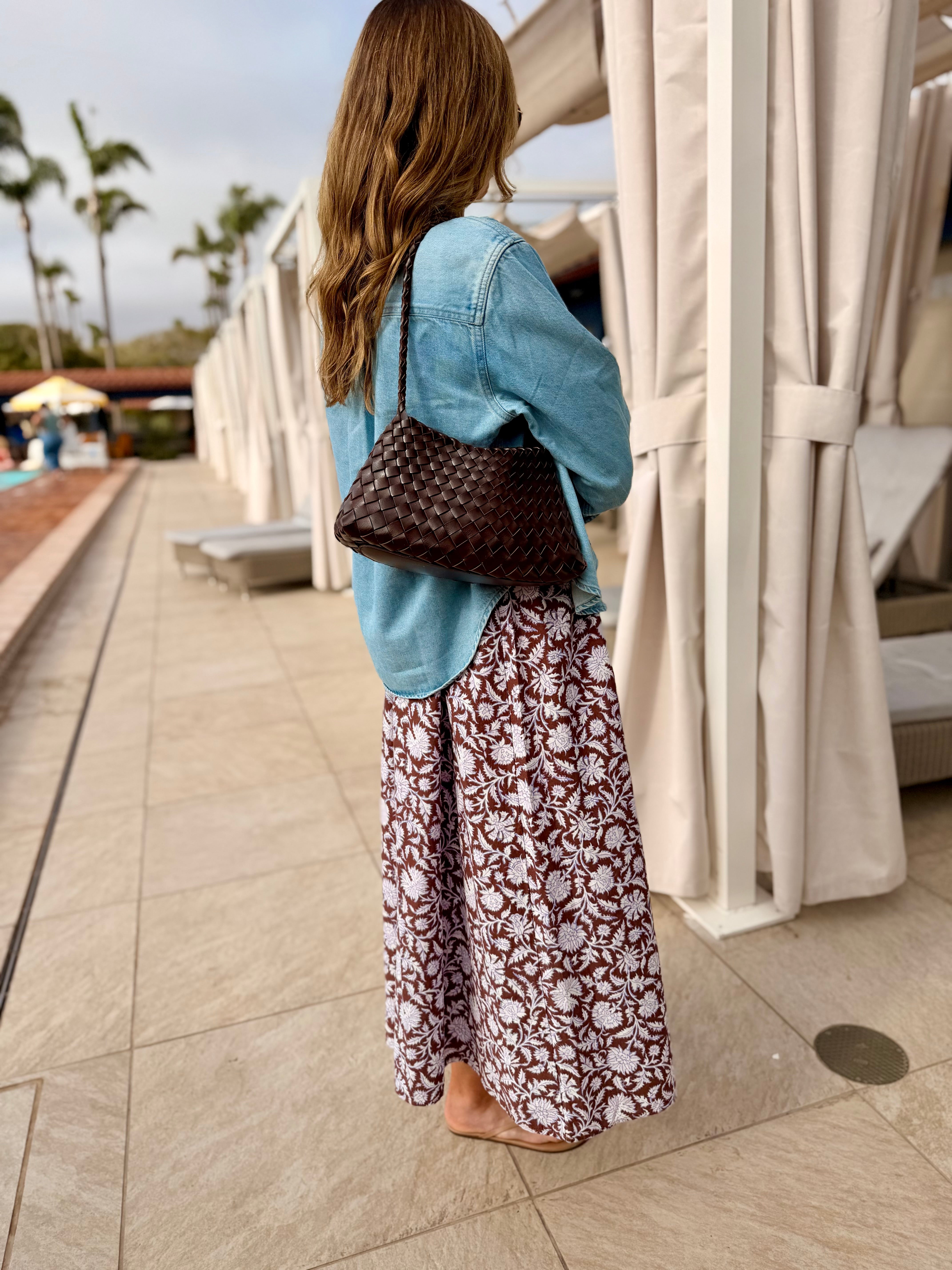 Iris Coffee Woven Tote