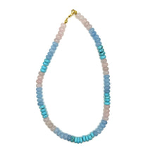 Load image into Gallery viewer, Sunset Pink/Blue Gemstone Necklace