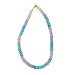 Sunset Pink/Blue Gemstone Necklace