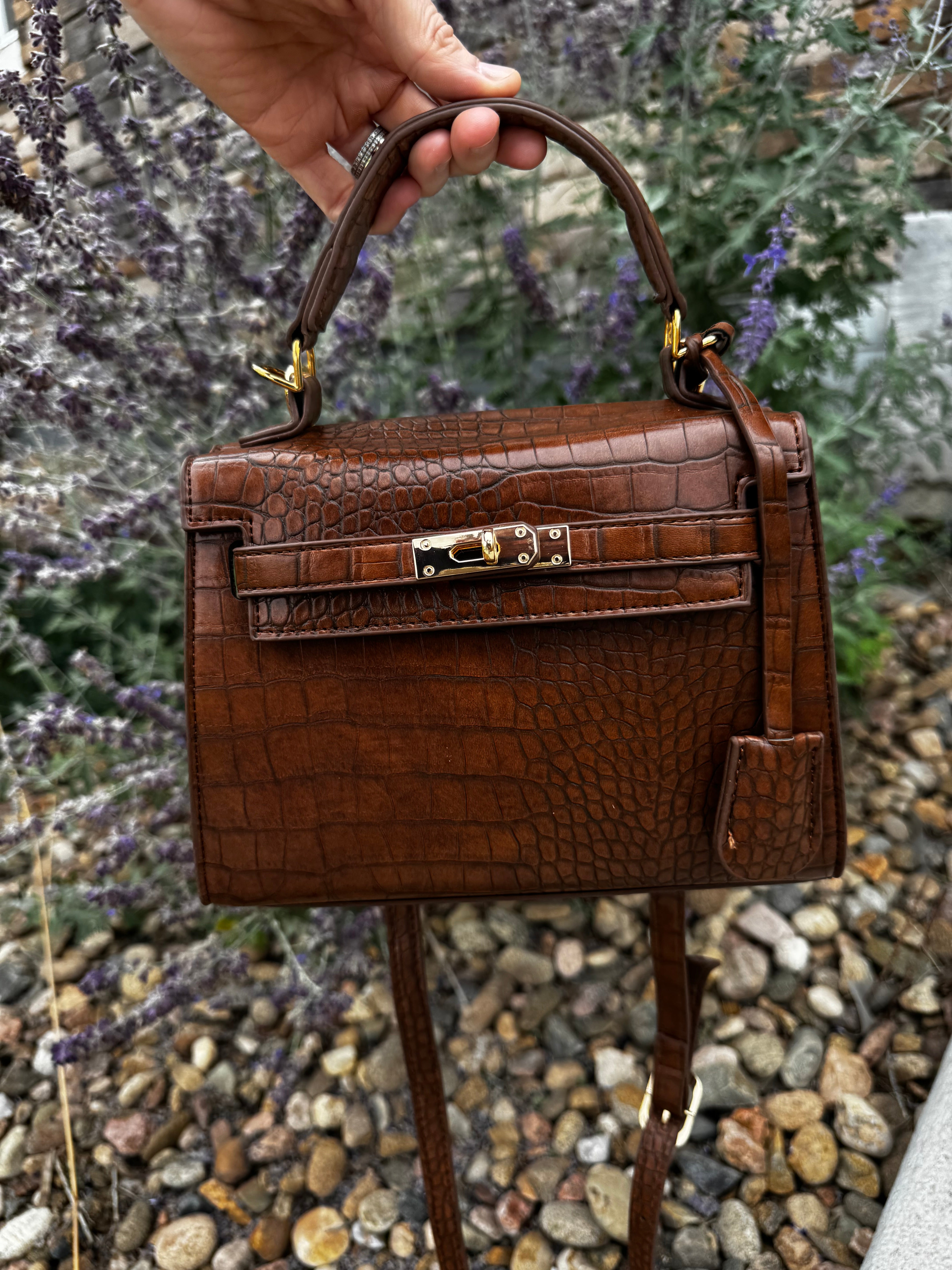 Croc Crossbody - Brown