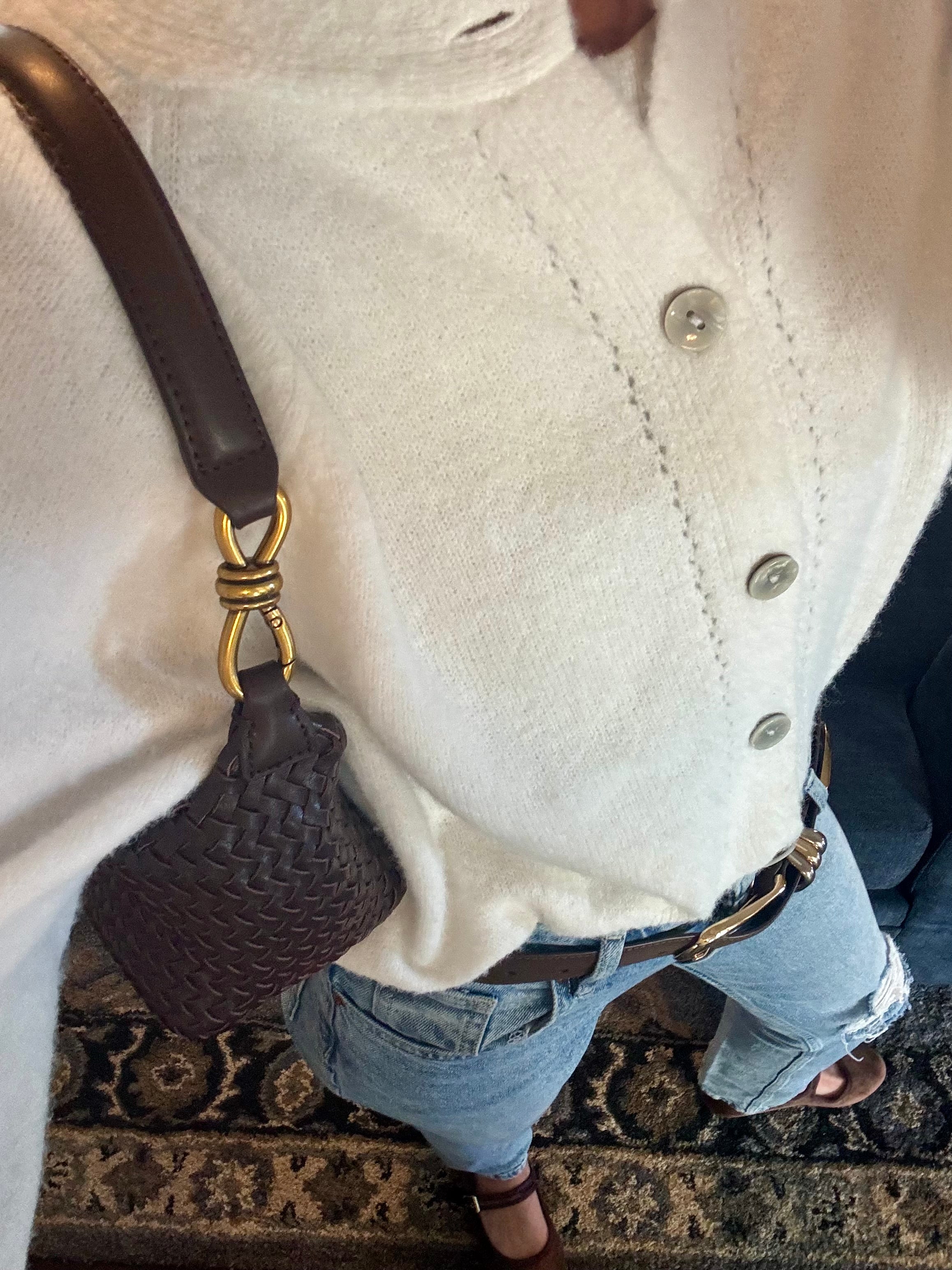 Infiniti Woven Coffee Shoulder Bag