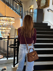 Croc Kelly Crossbody - Brown