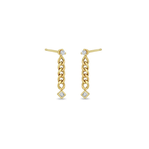 Small Curb Chain Drop Earrings