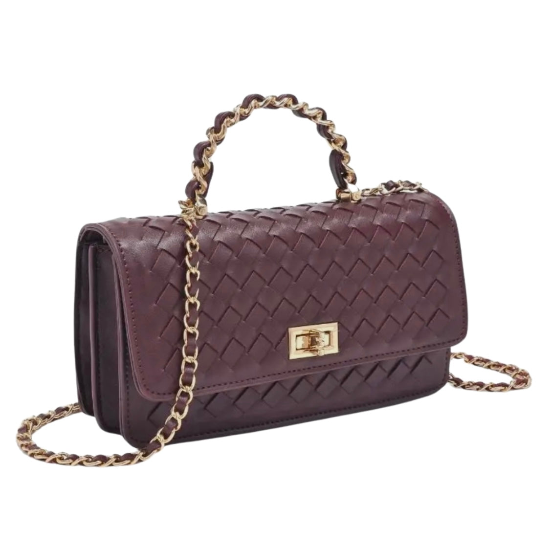 Lulu Woven Clutch/Crossbody - Wine