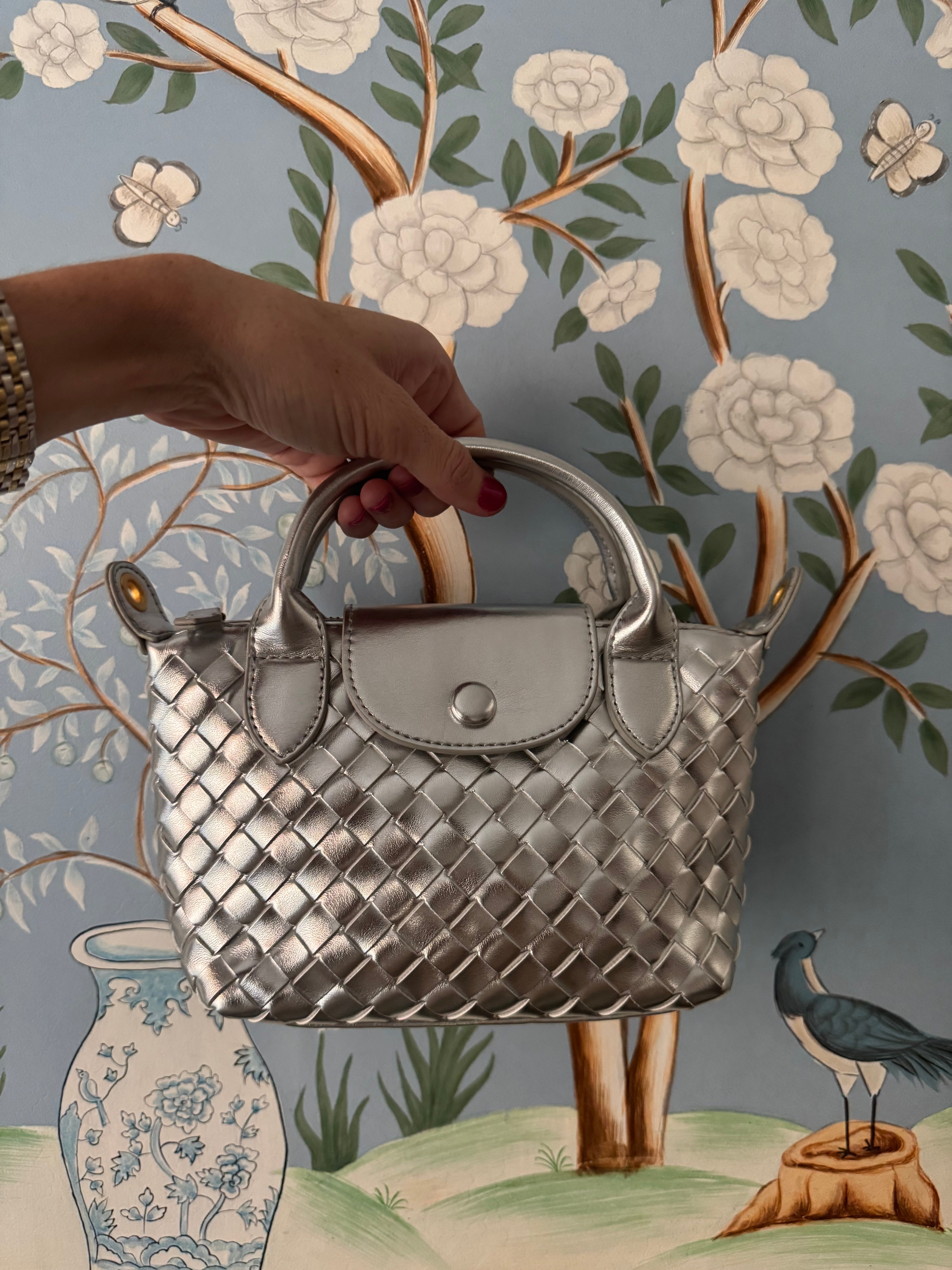 Silver Quilted Rowan Crossbody (Small)