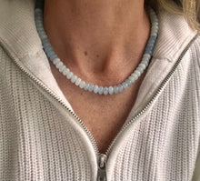 Load image into Gallery viewer, Light Blue/Aqua Gemstone Necklace 15”