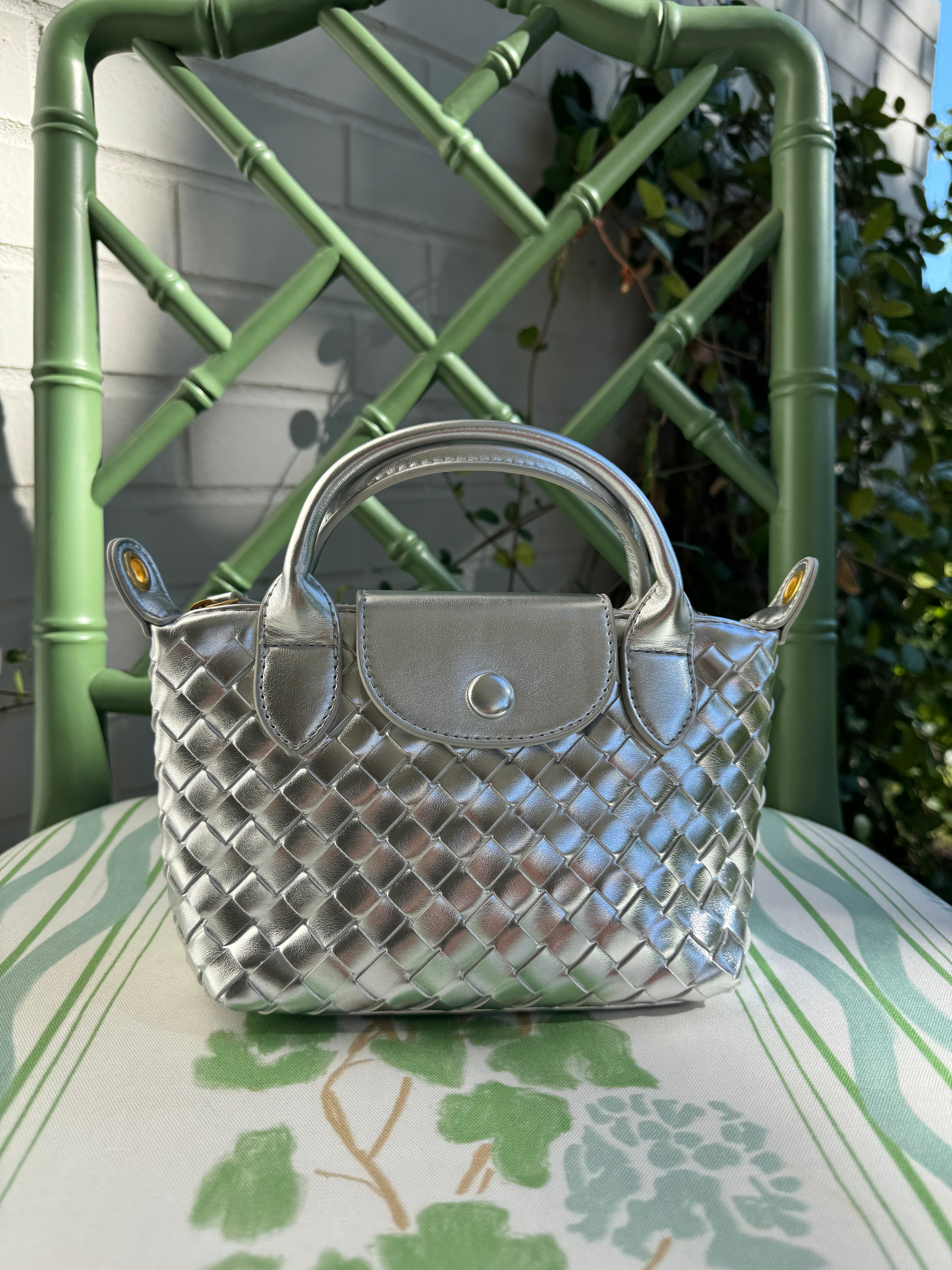 Silver Quilted Rowan Crossbody (Small)