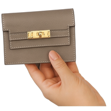 Load image into Gallery viewer, Kelly Card Holder - Khaki (Accordion Style - Genuine Leather)