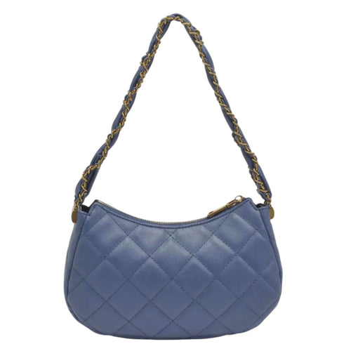 Schuyler Quilted Chain Shoulder Bag (Denim Blue)