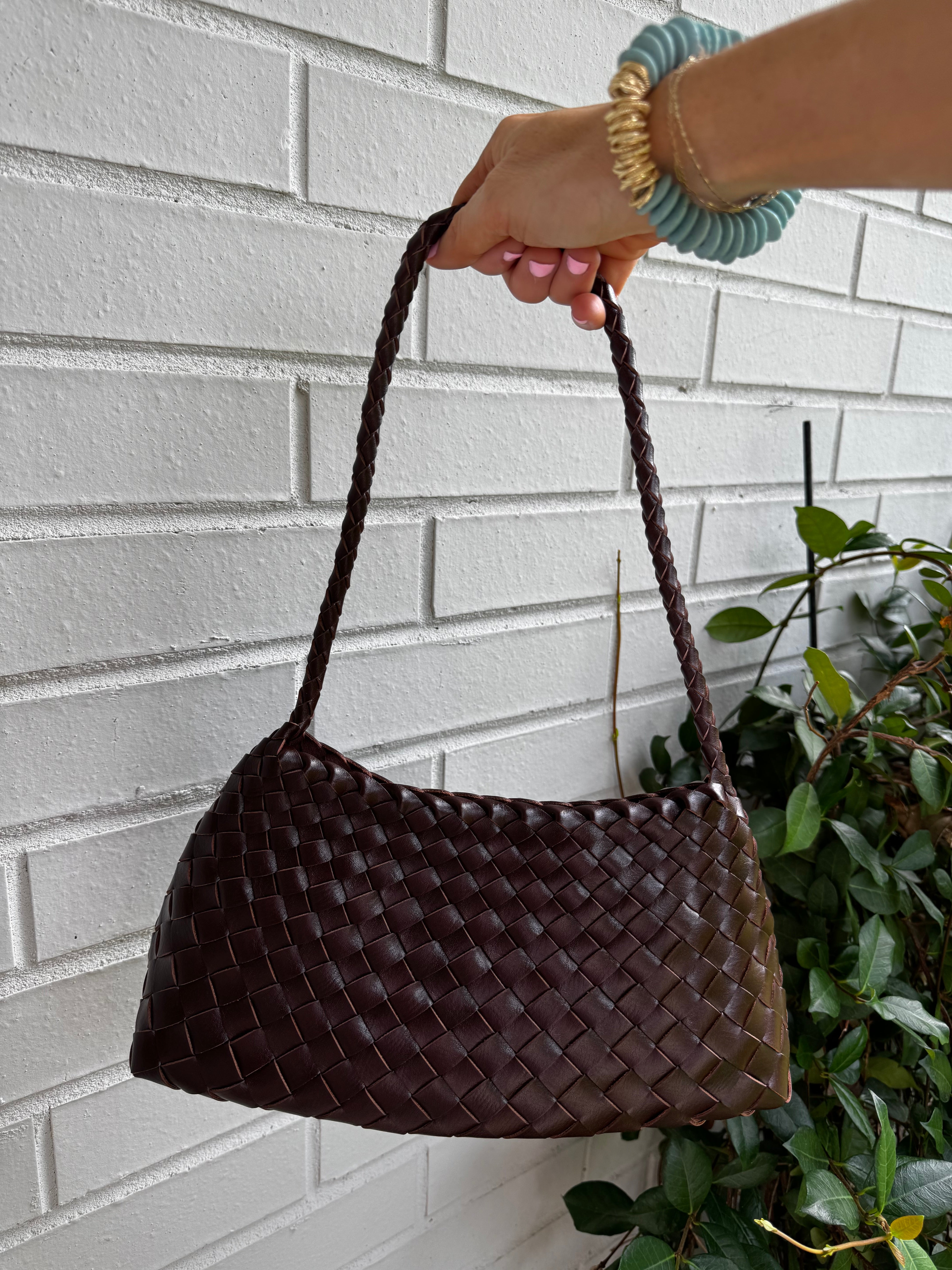 Iris Coffee Woven Tote