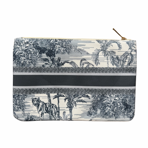 Navy Toile “Blank Name” Cosmetic Bag (In stock ready to ship)