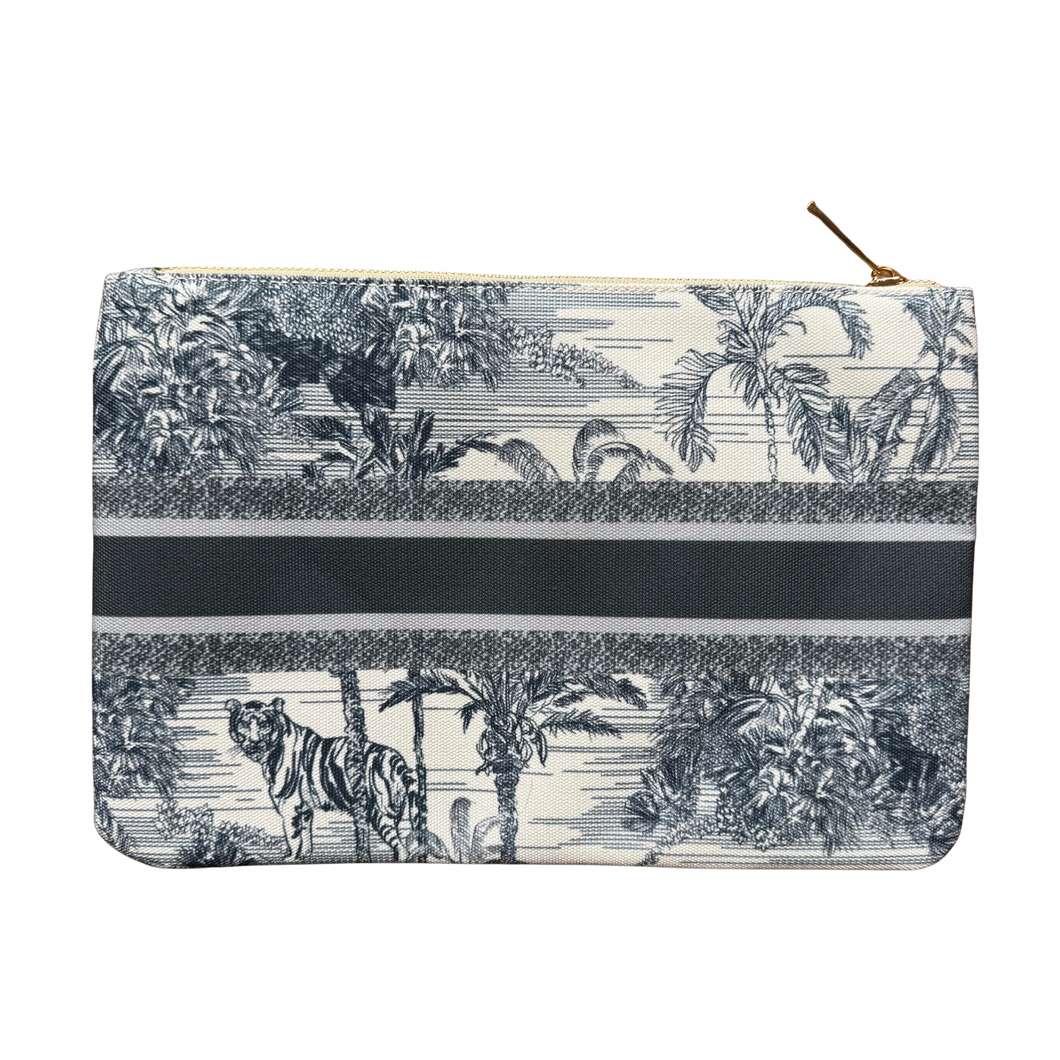 Navy Toile “Blank Name” Cosmetic Bag (In stock ready to ship)