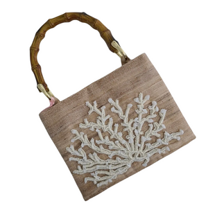 Coral Bamboo Handle Clutch (3 Color Options) Made to Order