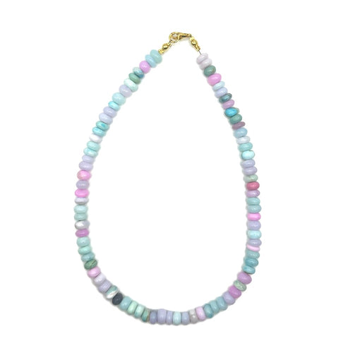 Disco Pink/Blue Gemstone Necklace 15”