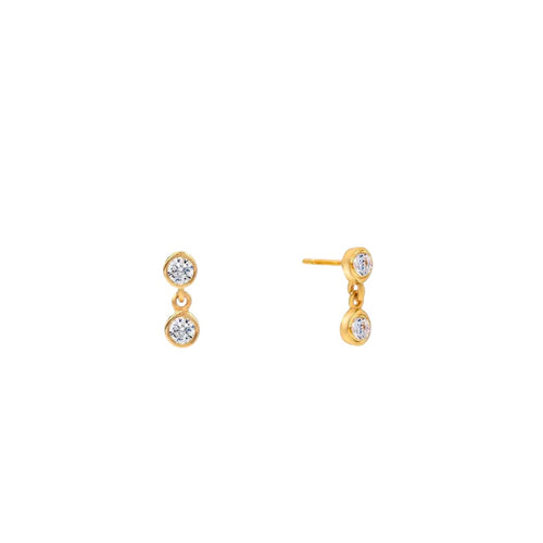 Double Bezel Stud Earrings