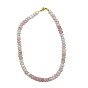 Pink Opal Gemstone Necklace 15”