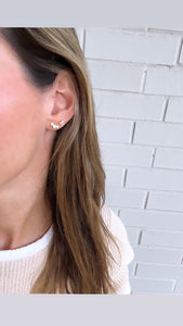 Triple Bezel Stud Earrings