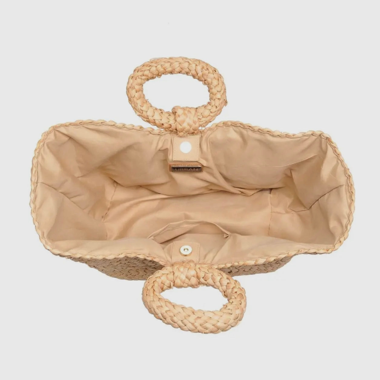 Ring Handle Straw Tote