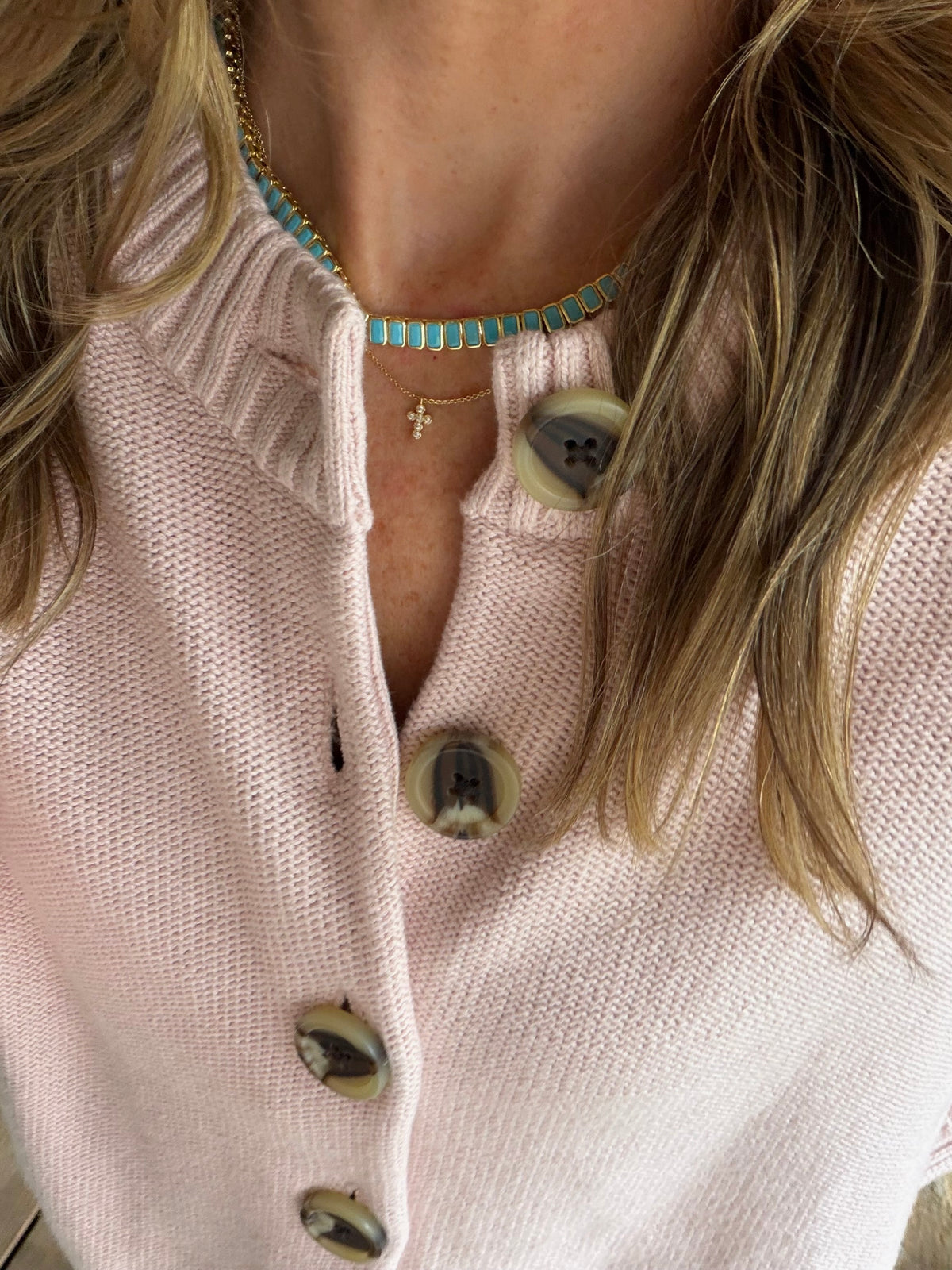 Turquoise Tile Tennis Necklace (2 Sizes)