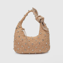 Load image into Gallery viewer, Jessa Straw with Rhinestones Hobo Bag