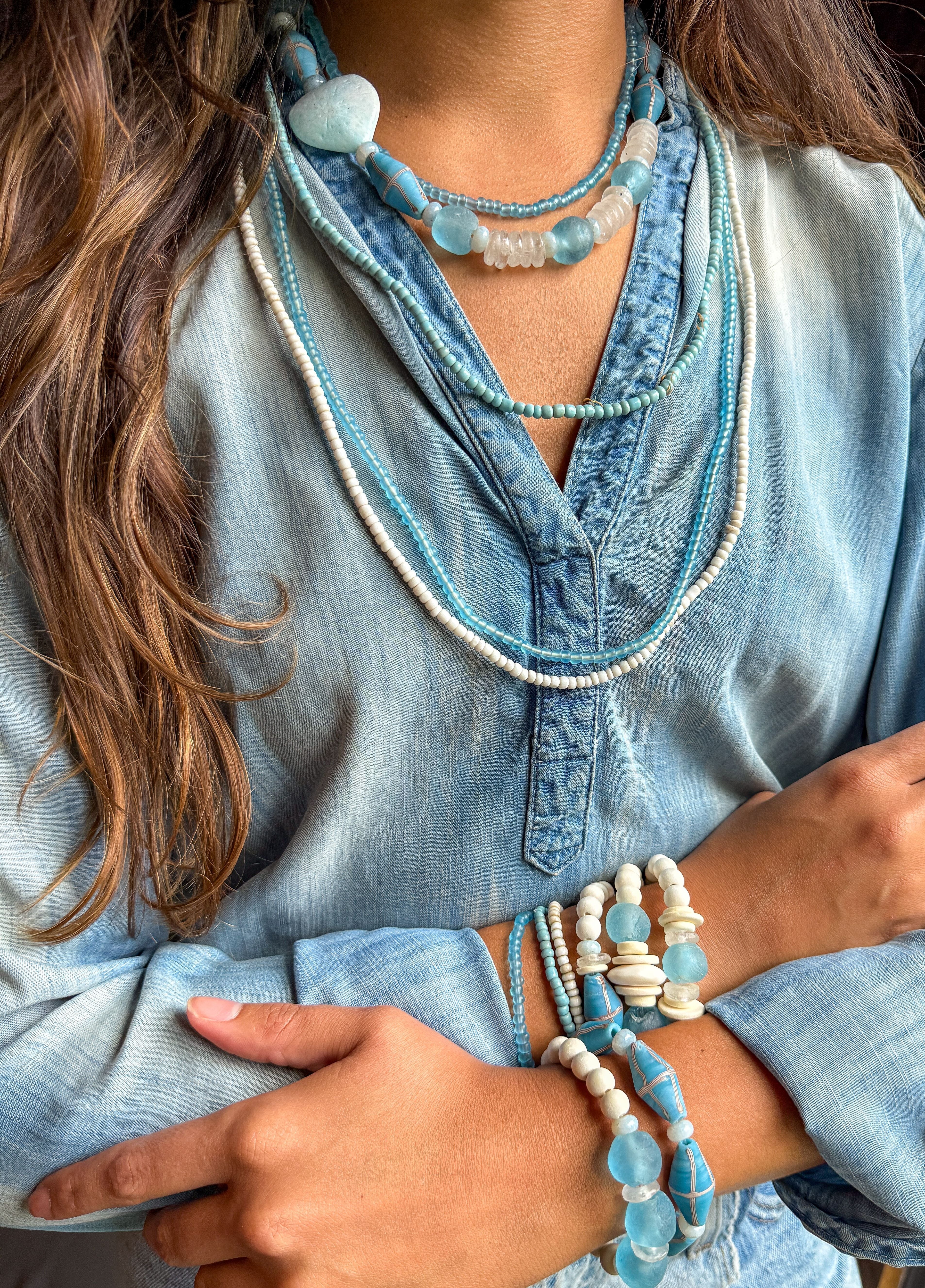 Trio Stack Bracelet Set | Carolina Blue