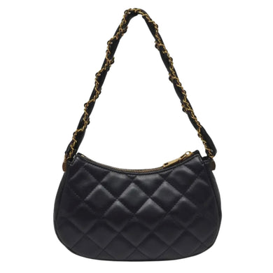 Schuyler Quilted Chain Shoulder Bag (Black)