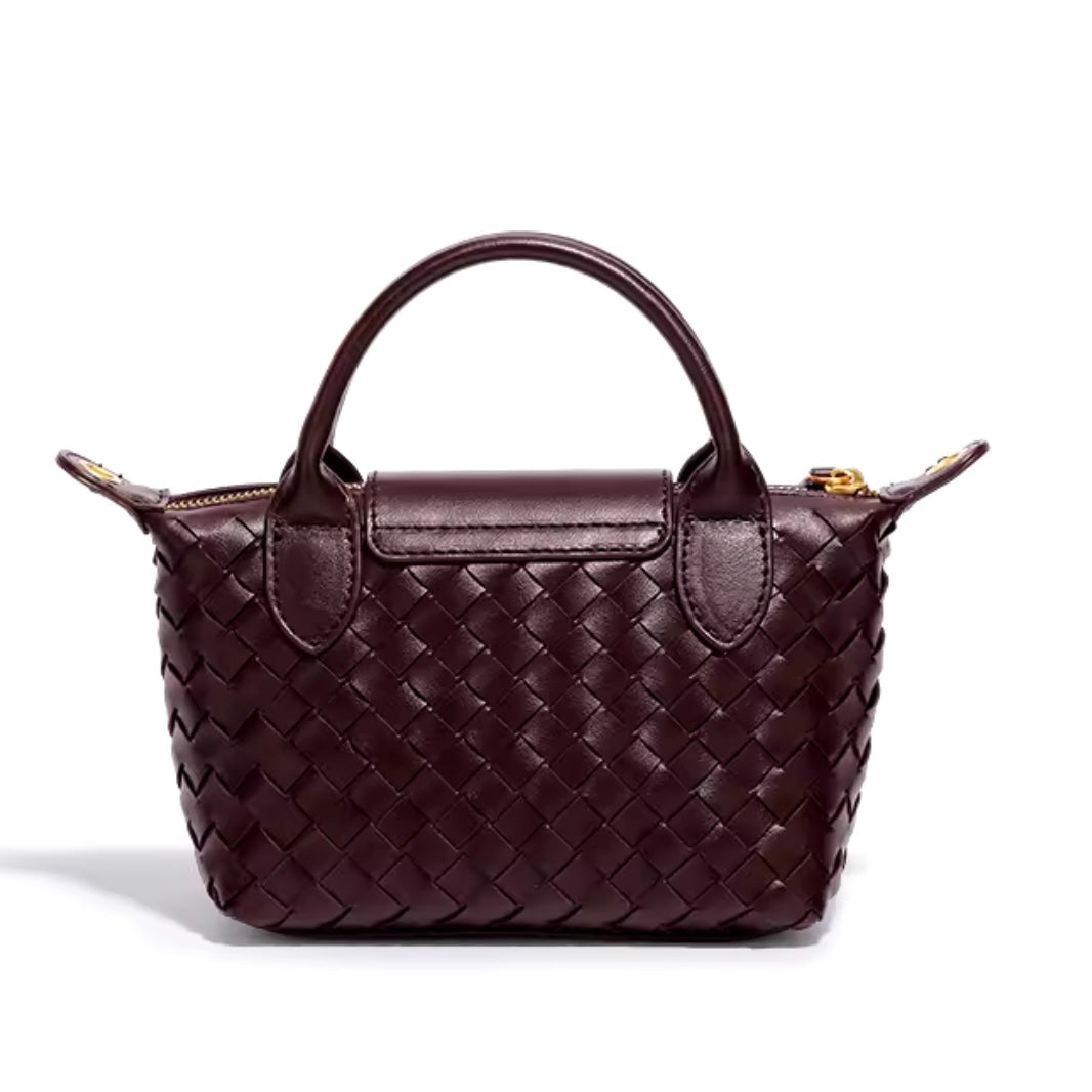 Burgundy/Brown Quilted Rowan Crossbody (Small)