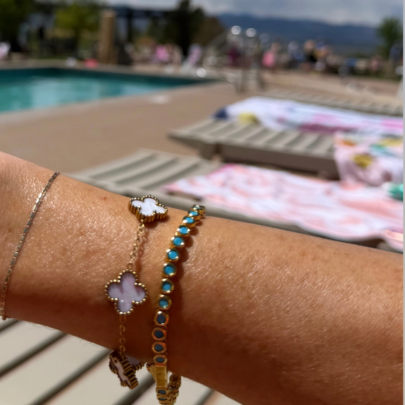 Turquoise Bezel Tennis Bracelet