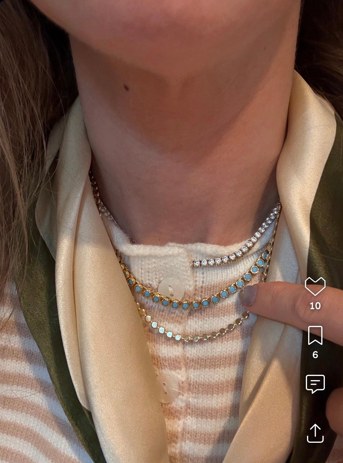 Gold Turquoise Bezel Tennis Necklace