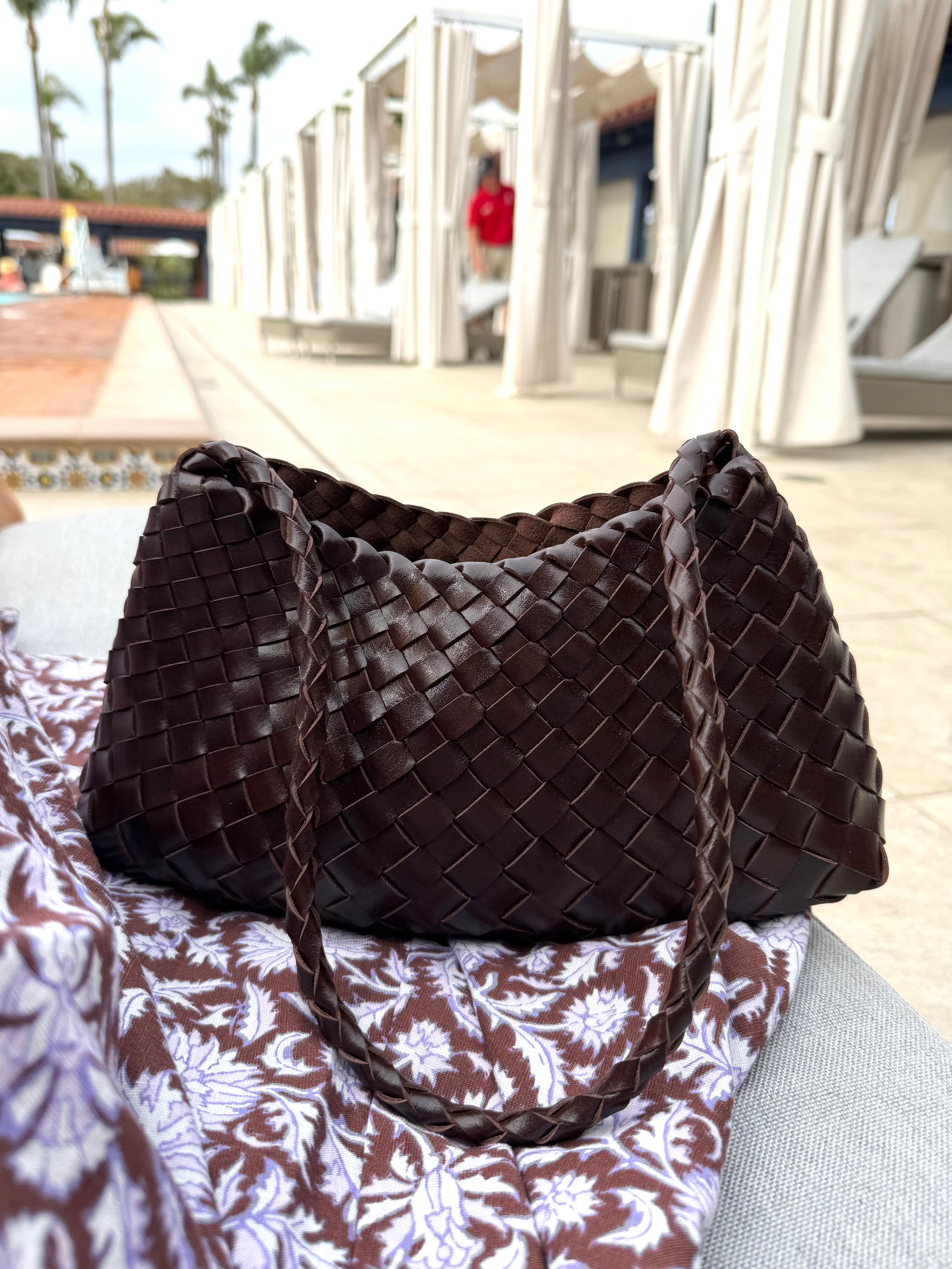 Iris Coffee Woven Tote
