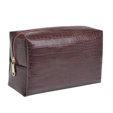 Load image into Gallery viewer, Croc Cosmetic Case - Chocolate Brown