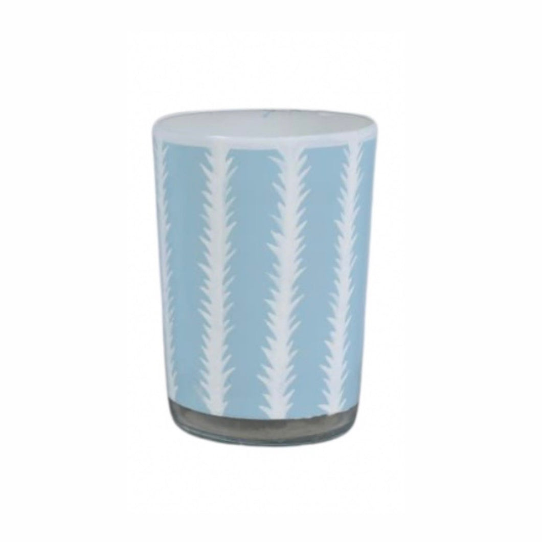 Handpainted Sky Blue Vines Glass/Bud Vase