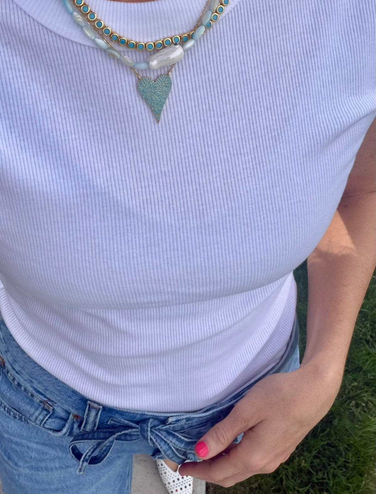 Large Turquoise Heart Necklace