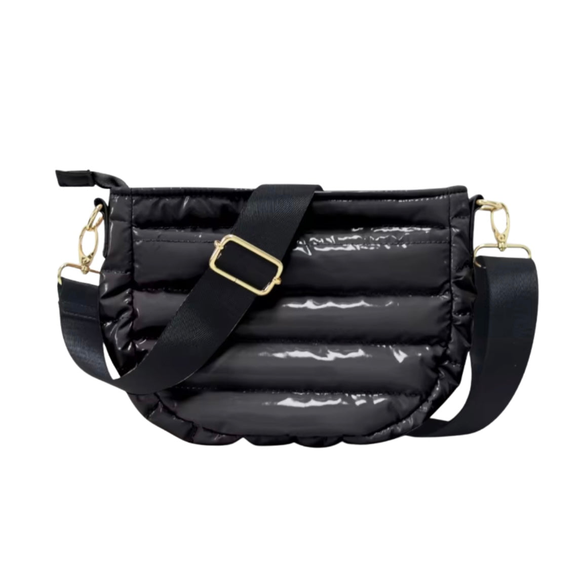 Jet Black Puffer Crossbody