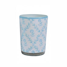 Load image into Gallery viewer, Handpainted Light Blue Roses Glass/Bud Vase