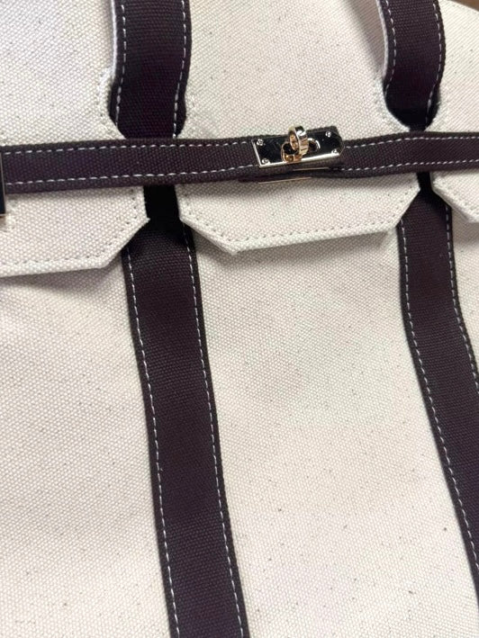 Maris Canvas Tote - Driftwood Brown Trim