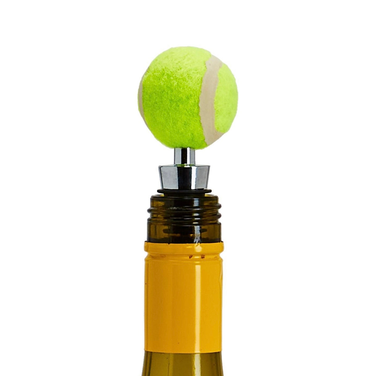 Tennis Stemless Wine Glass with Tennis Ball Wine Stopper