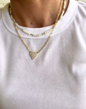 Load image into Gallery viewer, Pave Heart Paperclip Necklace (Gold Filled)