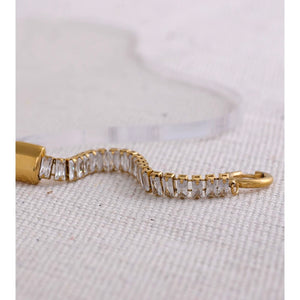 Gold Jewel + Chain Links Bracelet (tarnish free)