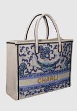 Load image into Gallery viewer, Lily Beaded Personalized Large Tote