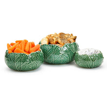 Load image into Gallery viewer, Cabbage Leaf Bowls (Set of 3)